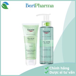 ✅ Combo Sữa Rửa Mặt và Gel Tẩy Tế Bào Chết Dành Cho Da Nhờn Mụn Eucein Proacne Cleansing Gel 200ml & Proacne Scrub 100ml