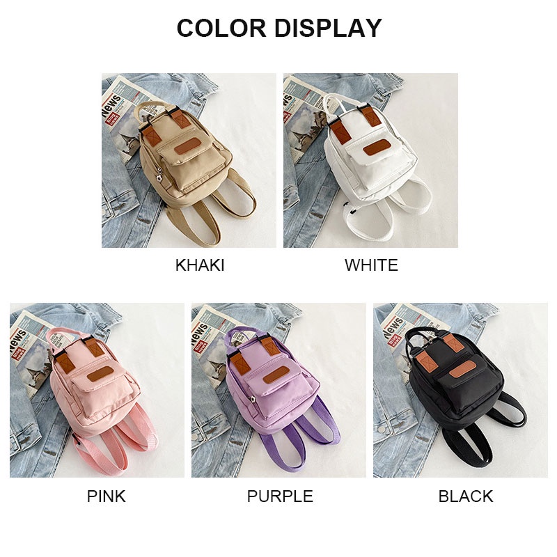 MISCHA Ba Lô Du Lịch mini Bằng Vải canvas Phối Màu Tương Phản Hợp Thời Trang