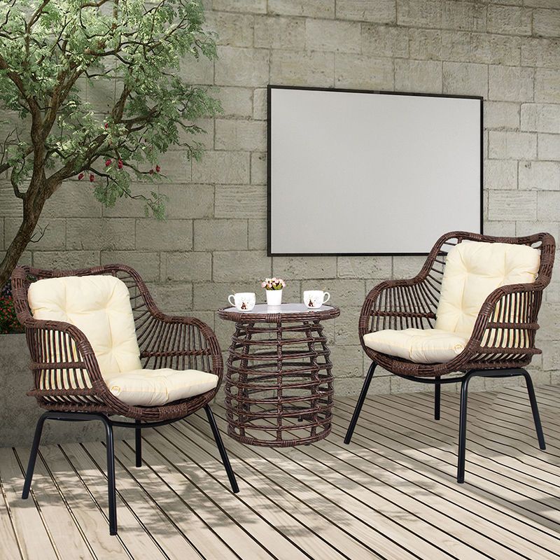 Balcony Small Table and Chair Table-Chair Set Set Outdoor Casual Courtyard Rattan Chair Internet Cel