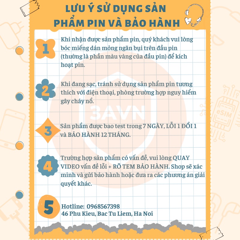 Pin BL-5C NOKIA đen dung lượng 1020mah  - 3AVN