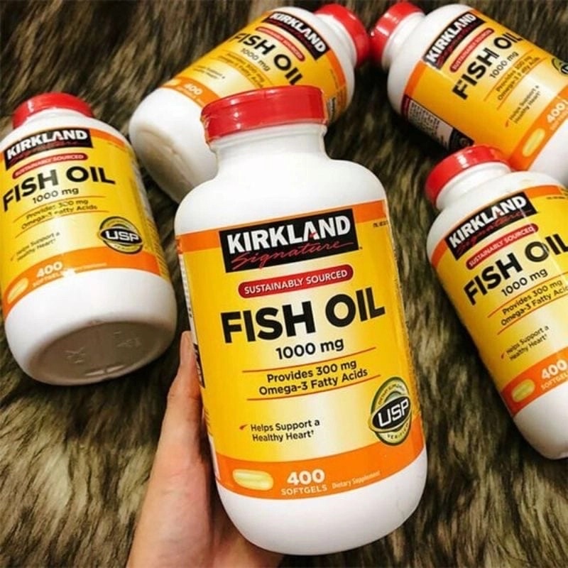 Viên Uống Fish Oil Dầu Cá Kirkland 400 Viên của Mỹ
