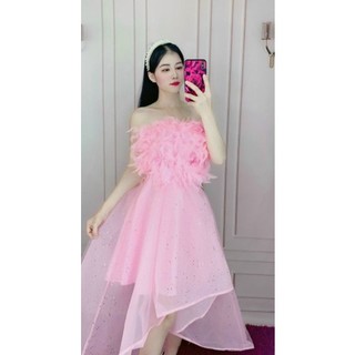 ✨ Đầm cup đuôi tôm đính lông✨ HÌNH THẬT