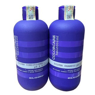 Gội xả tím khử sắc tố vàng Elgon Silver 300mlx2