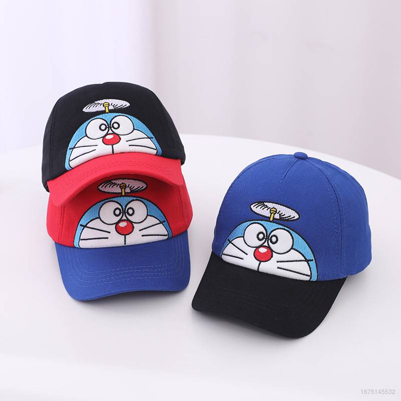 Nón Lưỡi Trai Thoáng Khí Chống Nắng / Gió Họa Tiết Hoạt Hình Doremon Dễ Thương Cho Bé