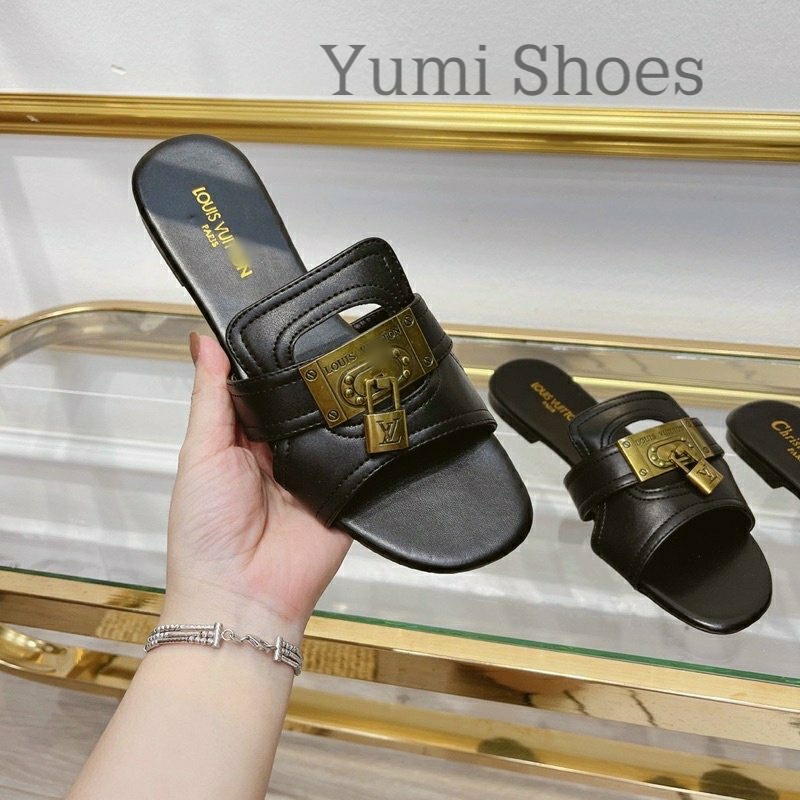 Dép Lê Nữ DI.ORR LV Quai Ngang Các Màu Thời Trang Da Mềm Gót Chống Trơn Trượt, Giá Chuẩn Với Chất Lượng Loại 1