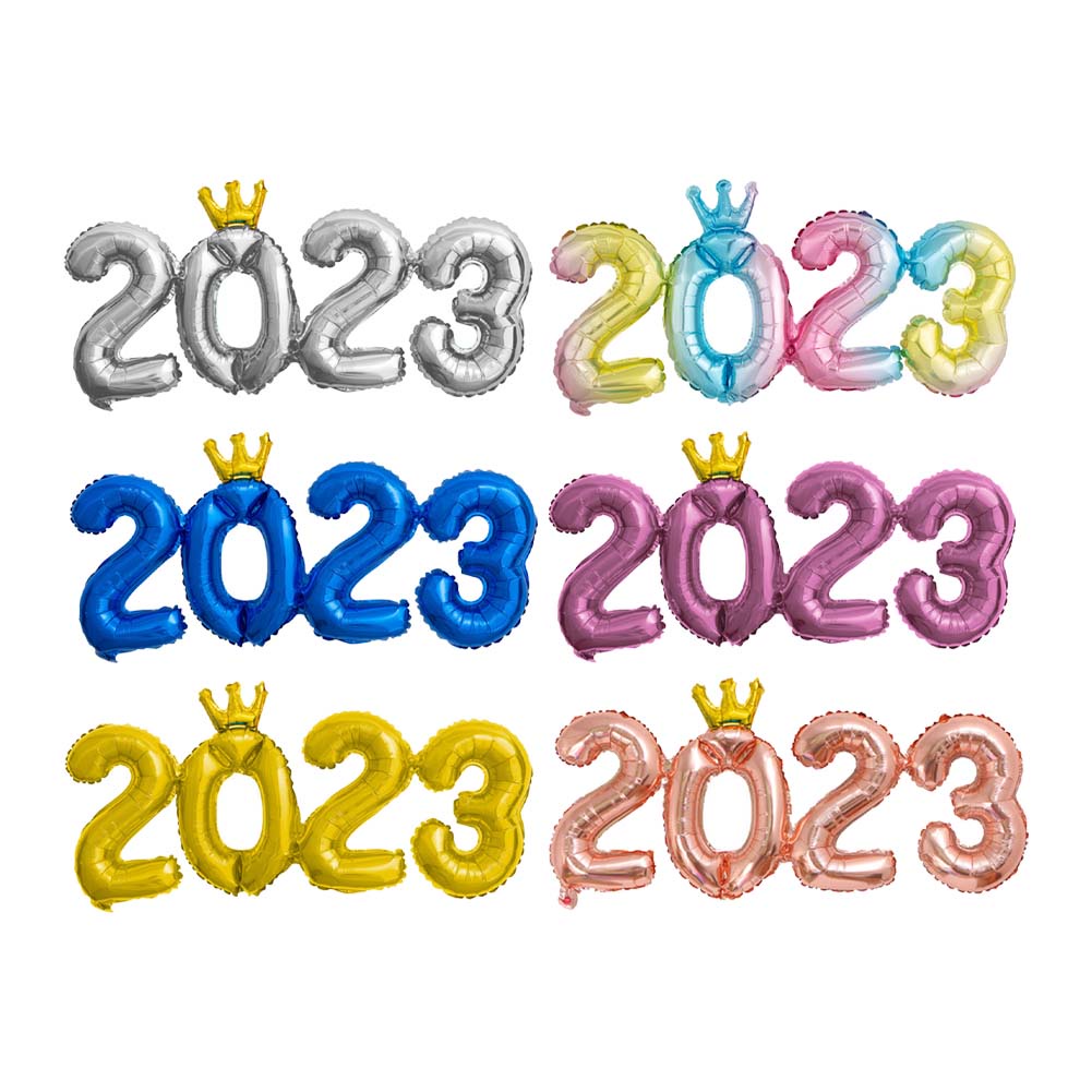 2023 Bóng bay năm mới hạnh phúc Lá nhôm Số bóng bay trang trí tại nhà cho các trang trí tiệc mừng Giáng sinh năm mới