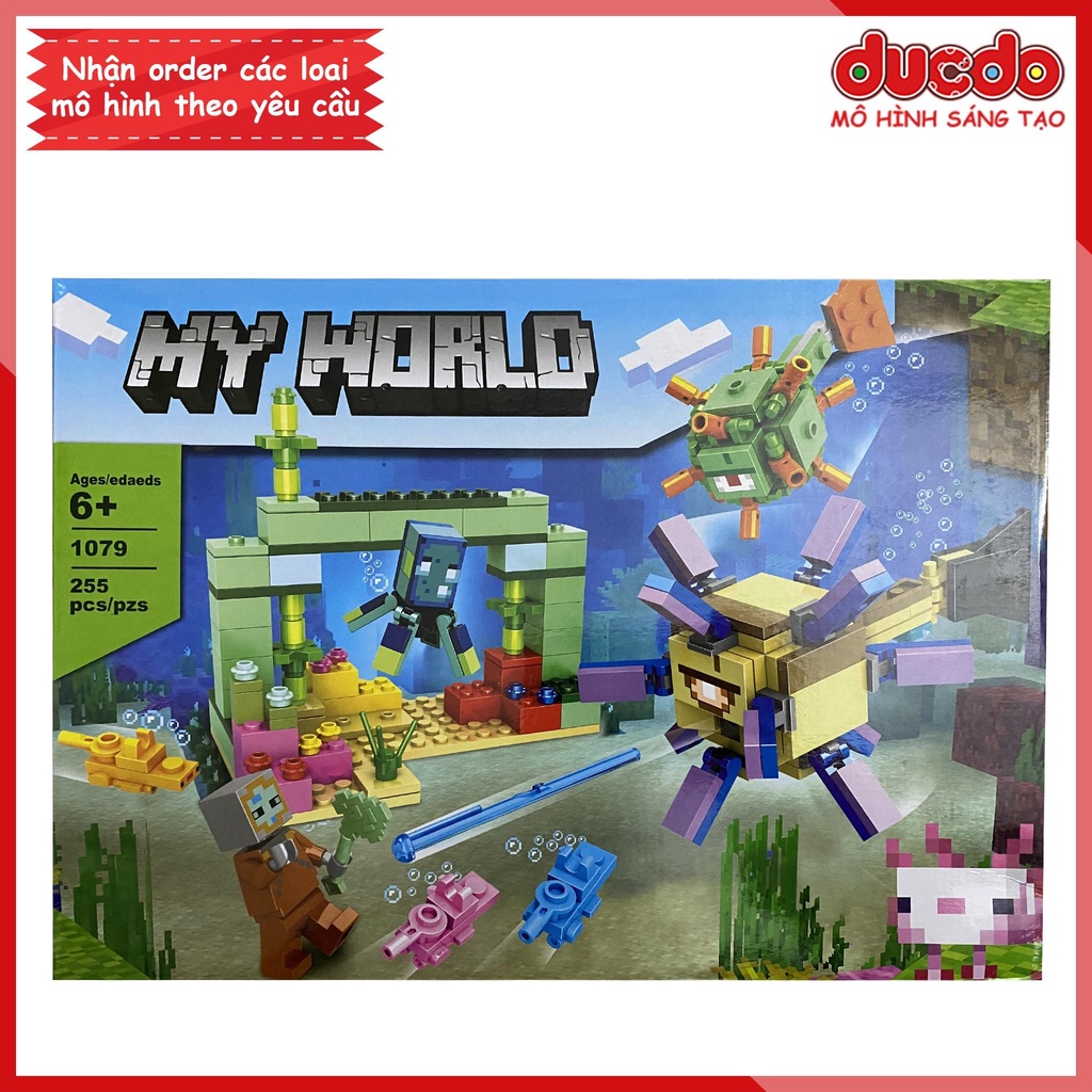 No 1079 Lắp ghép Minecraft Trận Chiến Giám Hộ Dưới Đáy Biển - Đồ chơi Xếp hình Mô hình 21180 BLA LRI TANK 60156