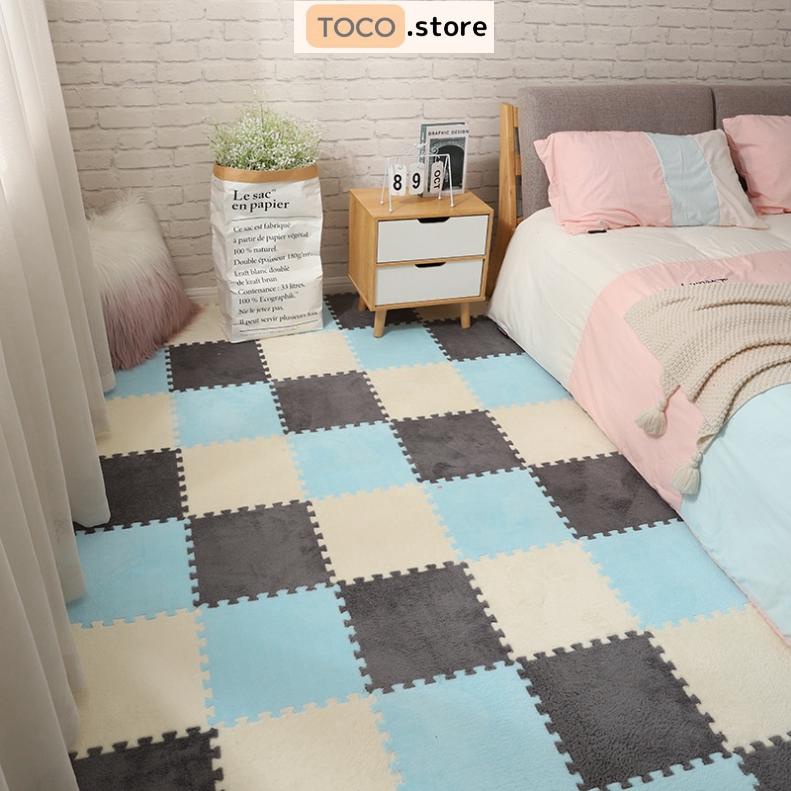 Thảm Trải Sàn Ghép Mặt Lông 30x30x1cm - Thảm Xốp Trải Sàn