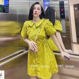 Váy lụa chéo viền bèo 2 màu