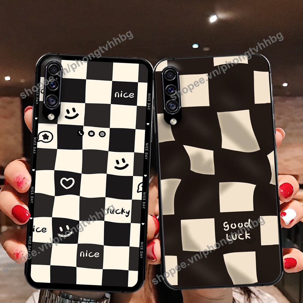 Ốp lưng Samsung A30s / A50 / A50s / A70 caro mẫu hoa trắng đen cực đẹp cute giá rẻ