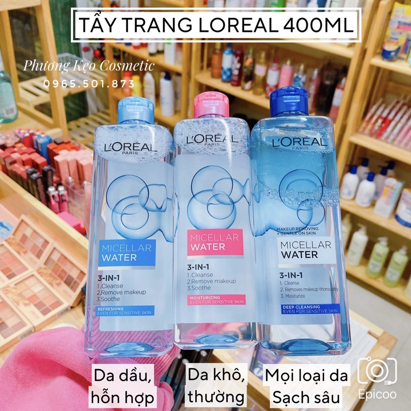 Nước tẩy trang L'oreal Micellar 400ml