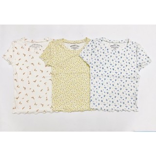 Áo nữ thun gân hoa nhí xuất xịn