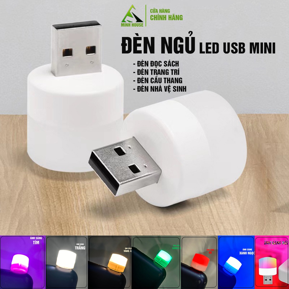 Đèn ngủ LED USB mini nhỏ gọn, đèn đọc sách, cầu thang, nhà tắm Minh House