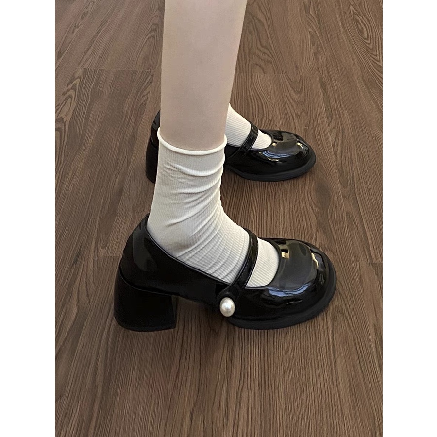 Giày búp bê mary jane nữ quai dán ngọc M477