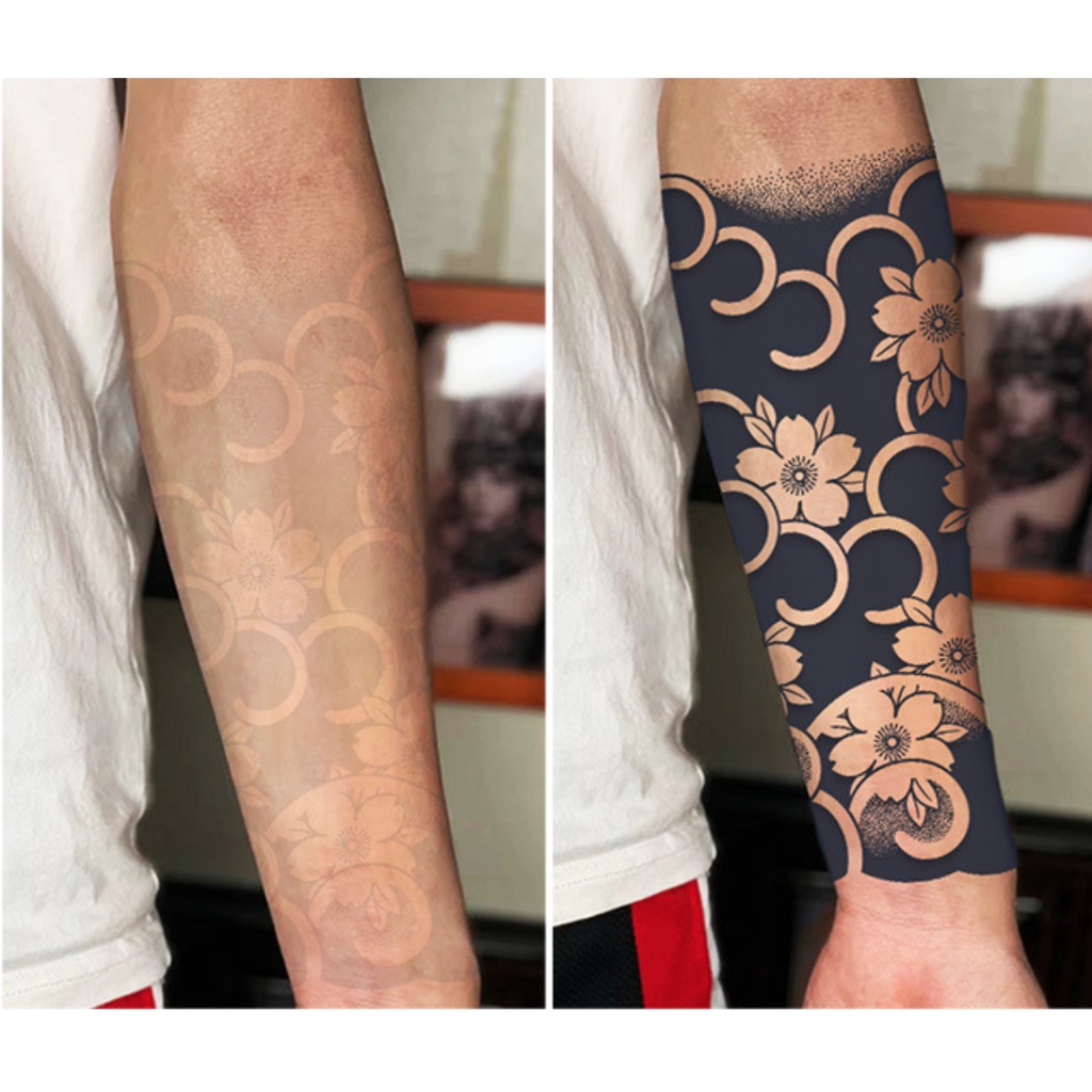 Hình xăm dán ma thuật 24h mới lên hình full bắp 17x24cm, Thời gian lưu hình trên da lên đến 20 ngày.