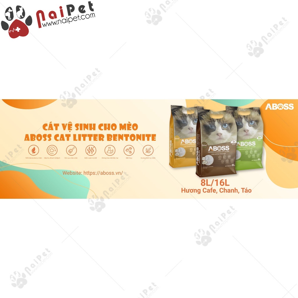 Cát Vệ Sinh Cát Đất Sét Bentonite ABoss Cho Mèo Túi 8L