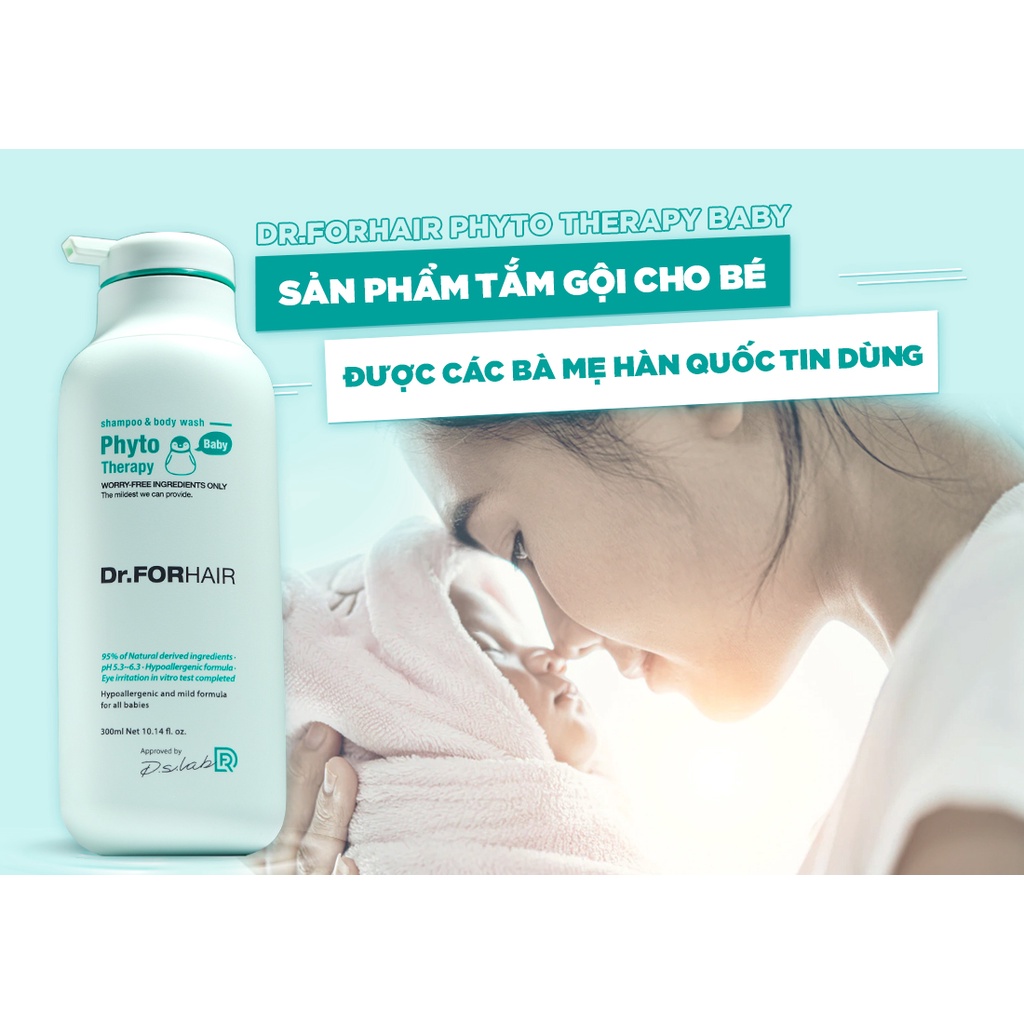 Sữa tắm gội dịu nhẹ toàn thân cho bé 2 trong 1 chiết xuất thực vật Dr.FORHAIR Phyto Therapy Shampoo and Body Wash 300ml