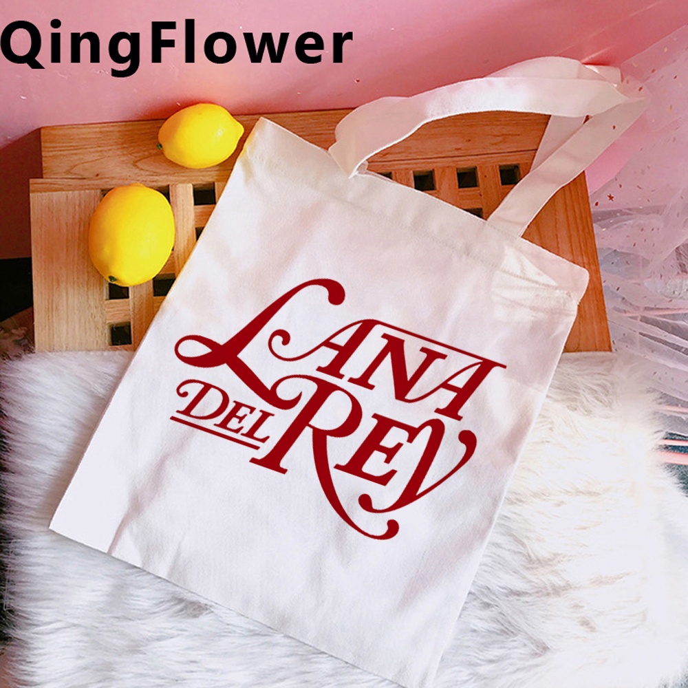 Lana Del Rey Túi Mua Sắm Vải Sợi Đay cotton canvas Tái Sử Dụng Được Cho Mua Sắm Sam tissu