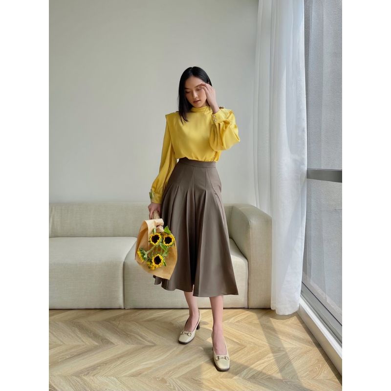 Chân váy midi xòe HUONG BOUTIQUE - HBZ359