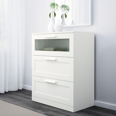 KALUA, Tủ đựng đồ dùng tân cổ điển 3 ngăn DRA_093, 78x46x95cm, tủ gỗ Scandi Home