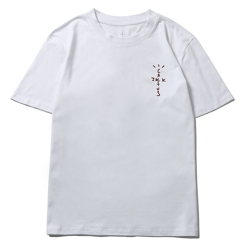 Áo Thun Cotton Tay Ngắn In Hình Travis Scott Màu Trắng Đen Đơn Giản Thời Trang Đường Phố Mùa Hè Cho Nam Và Nữ