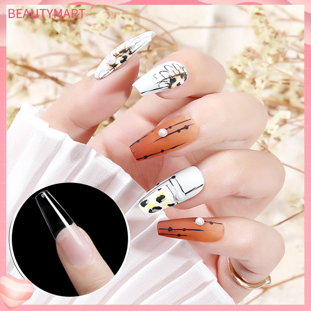 Hộp 100 Móng Tay Giả Trong Suốt Siêu Mỏng Không Gây Hại Cho Salon