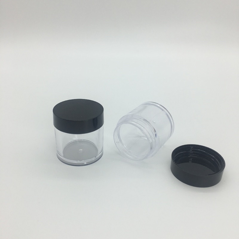 Hũ nhựa thân cao có miếng lót Hủ Chiết Mỹ phẩm, đựng bột nail Triết Kem nắp đen 10g 20g 30g 50g