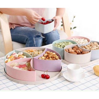 Khay Hộp Mứt Vuông Đựng mứt bánh kẹo tết nhựa lúa mạch - Một Mí Store