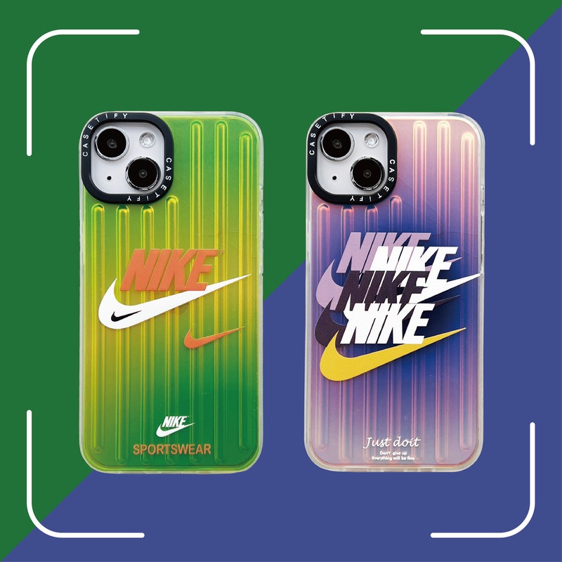 Ốp Điện Thoại TPU Silicon Chống Sốc In Logo Nike Màu Gradient Cho iPhone 11 12 13 14 Pro Max 14 Plus