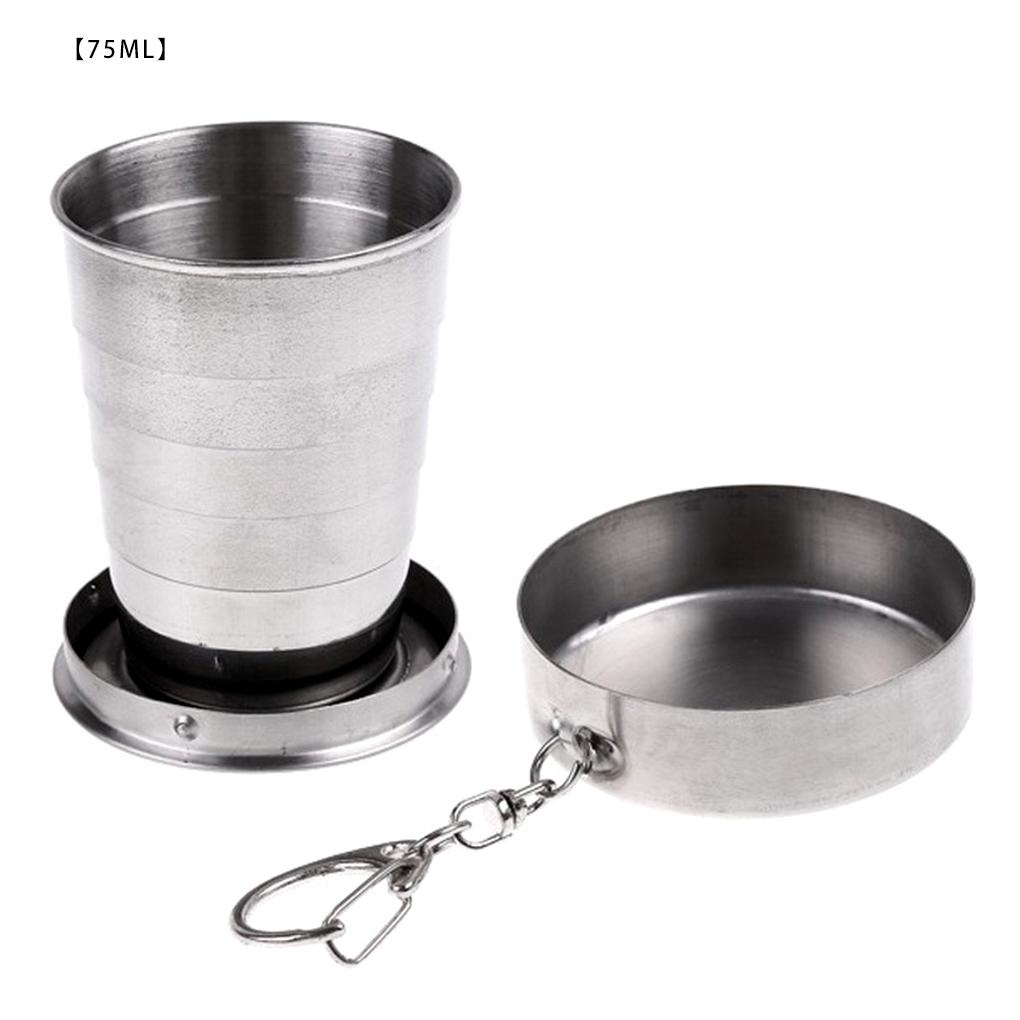 Cốc Uống Nước Bằng Thép Không Gỉ Có Thể Gấp Gọn Tiện Dụng Mang Theo Du Lịch