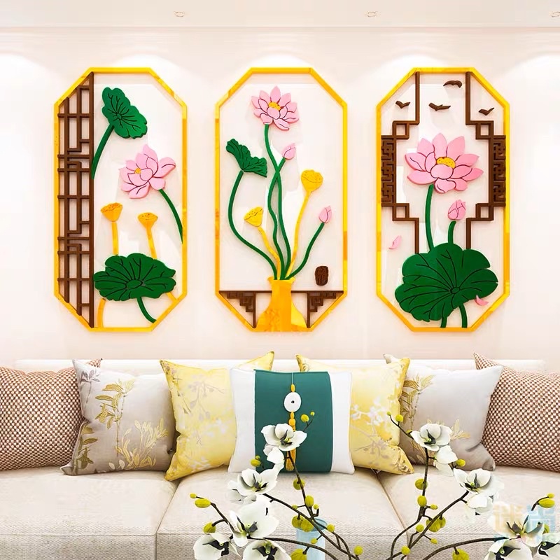 Tranh dán tường mica dán nổi làng cổ, đồng quê trang trí phòng trà, khách, nhà hàng, quán ăn, cafe, trà sữa