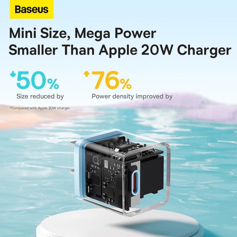 Củ Sạc Nhanh 20W Baseus GaN5 Fast Charger 1C cho iPh.one/Samsung (PD/ QC Multi Quick Charge Support, Smart Protect)