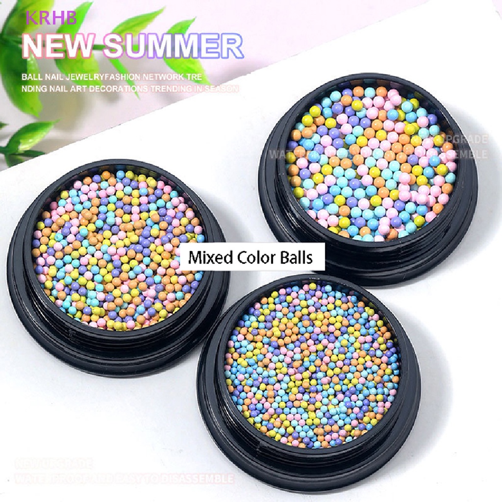 Hạt Nhỏ 6 Màu Macaron Trang Trí Móng Tay 1-3mm Mới