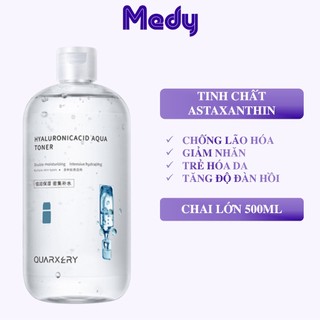 Toner nước hoa hồng Hyaluronic Acid QUARXERY 500ml cấp ẩm dưỡng ẩm cân bằng độ pH cho da khô mọi loại da