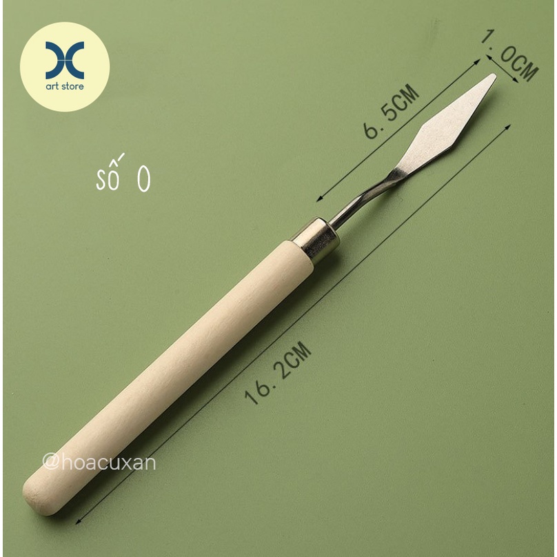 Bay pha màu, trộn màu nước, gouache, acrylic, sơn dầu nhiều size - Thân gỗ trắng