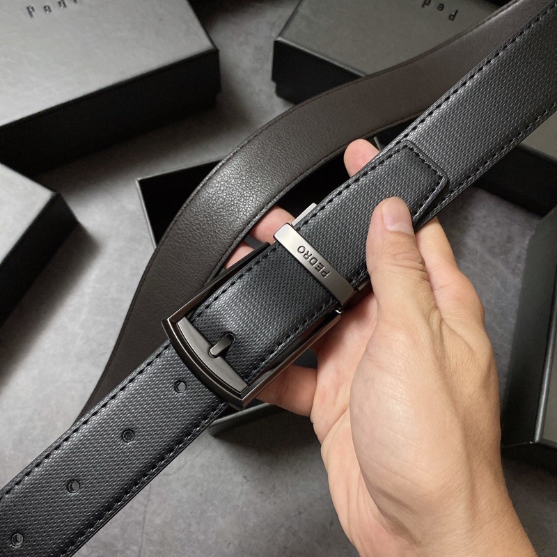 Nịt Nam pedr  Đầu Kim -full đen kèm thanh đục lỗ