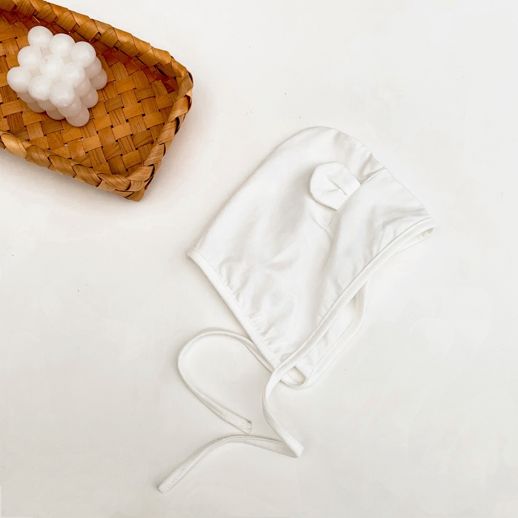 Set áo liền quần &amp; mũ trùm đầu in hình gấu dành cho trẻ sơ sinh