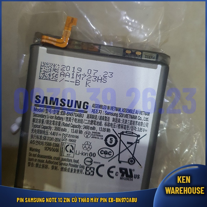 PIN SAMSUNG NOTE 10 zin cũ tháo máy PIN EB-BN970ABU - KEN warehouse