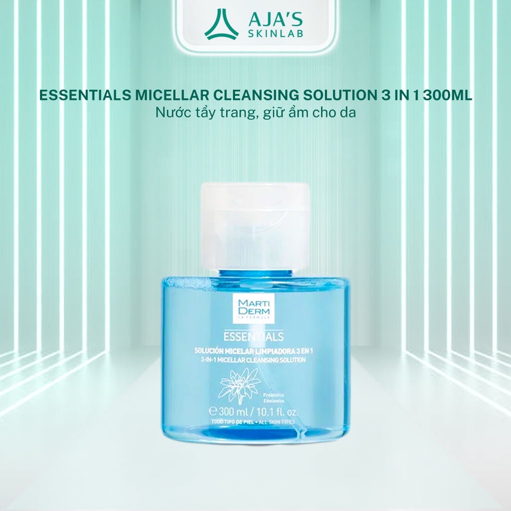 Nước tẩy trang Martiderm Essentials Micellar Cleansing Solution 3 In 1 300ml - AJA'S SKINLAB