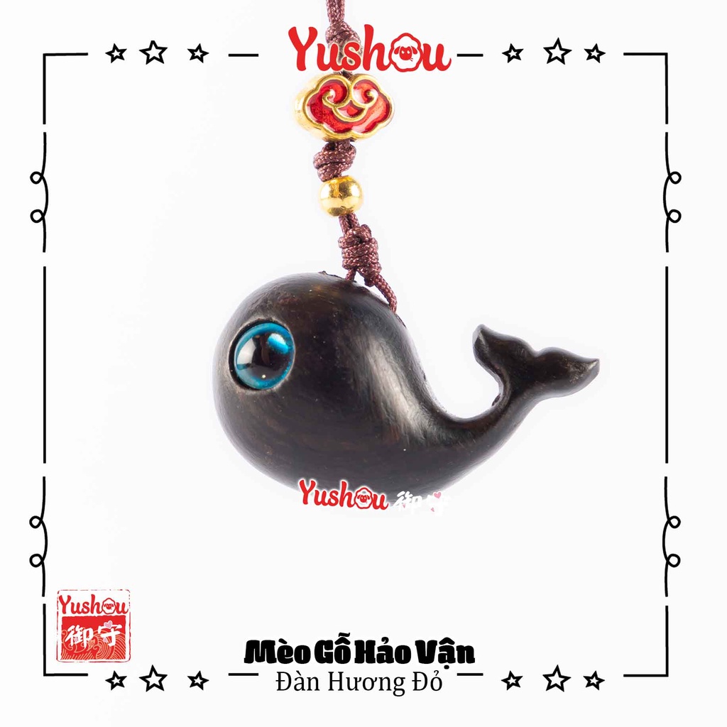 Tết 2024, Thú Gỗ Hảo Vận - Cá Voi Đàn Hương - Kiểu Omamori Nhật, Có sẵn, Quà lì xì xịn.