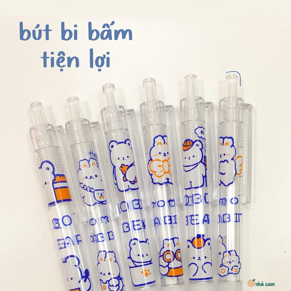 Bút Gel Mực Đen ChiBi Ngòi 0.5mm Nhà Cam