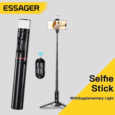 Gậy Tự Sướng Essager Q12s Bluetooth Di Động Kèm Giá Đỡ Đèn Chụp Ảnh Cho Tất Cả Các Dòng Điện Thoại