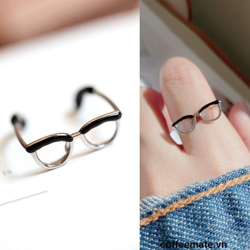 ⚡ Nhẫn Đeo Tay Mặt Hình Mắt Kính Dễ Thương Thời Trang Nhật Hàn