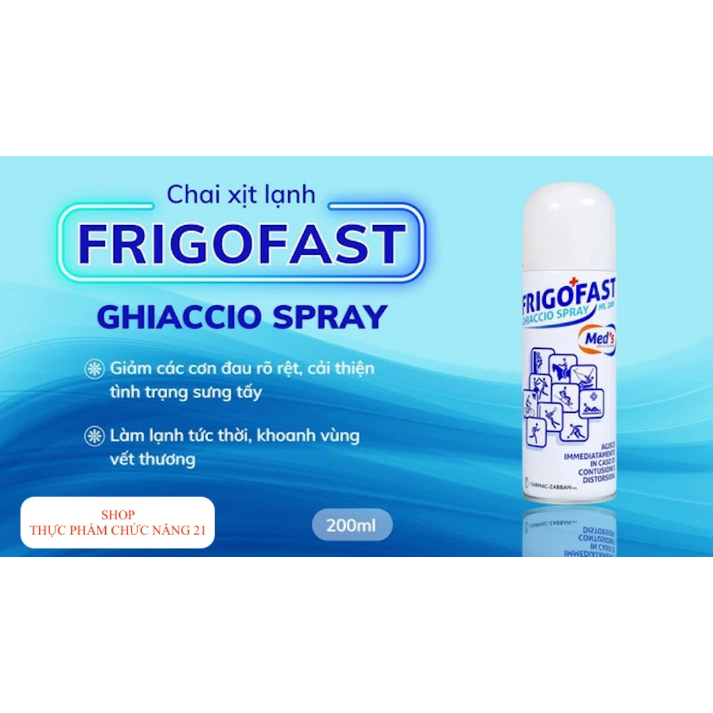 Bình xịt giảm đau FRIGOFAST - Xịt lạnh chấn thương trong thể thao, Bóng đá, Chạy, Giảm đau nhanh khi bong gân.
