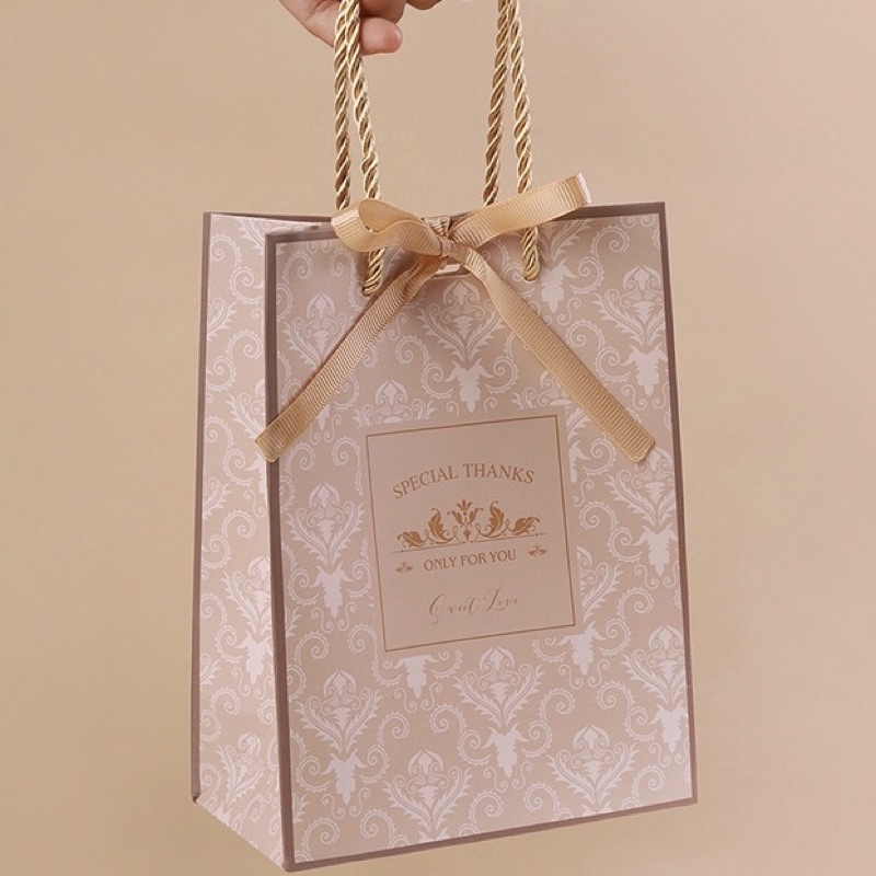 Túi đựng quà cảm ơn, bánh kẹo 500gr cao cấp sang trọng kèm ruy băng