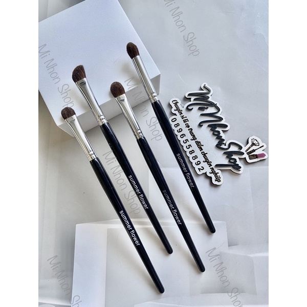 Set 4 cọ mắt / mũi lông ngựa NEW cán dài bản lớn cho trang điểm chuyên nghiệp