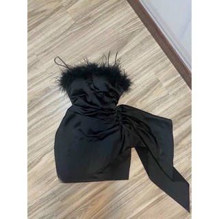 gv77- đầm body phi thái phối lông có mút