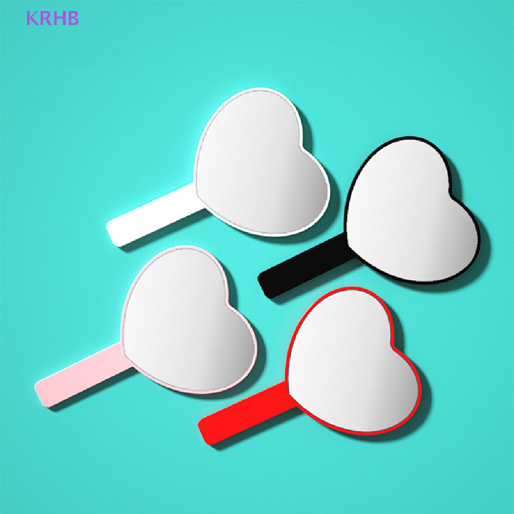 1 Gương Trang Điểm Cầm Tay Hình Trái Tim KRHB Kèm Tay Cầm Mới