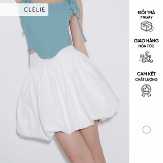 Chân váy ngắn màu trắng họa tiết trơn | SOFIA SKIRT - CLÉLIE