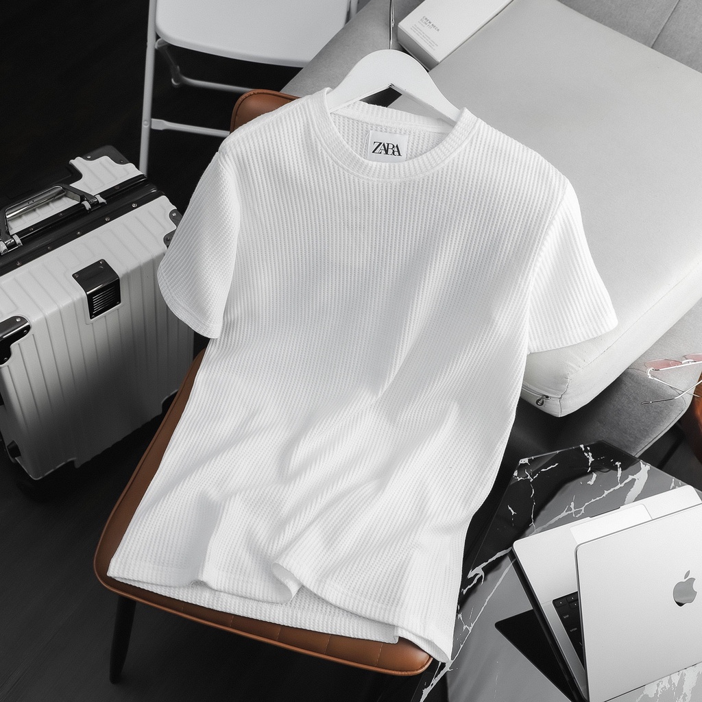 Áo Zara dệt kim tổ ong Form slim